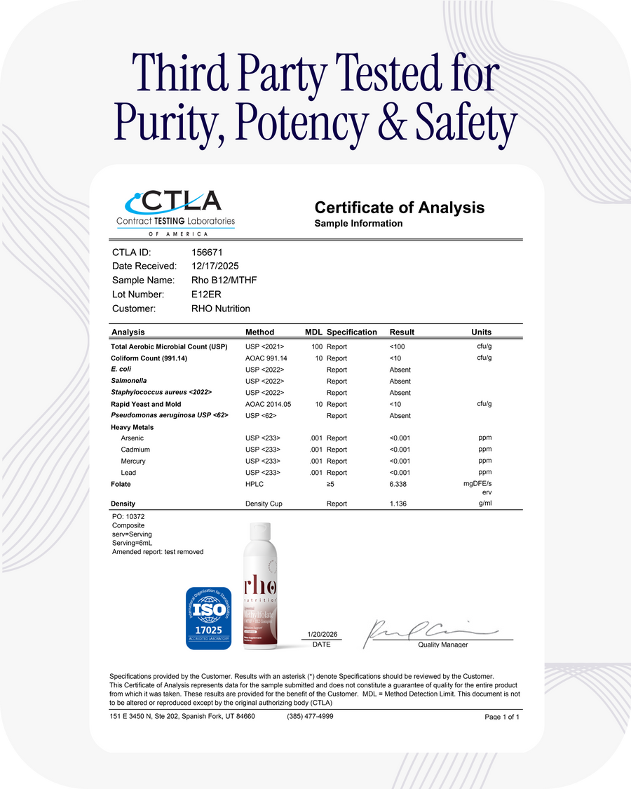 Liposomal Methylfolate 5-MTHF + B12 Complex