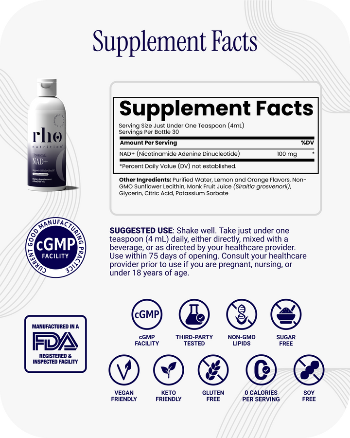 Liposomal NAD+ | Rho Nutrition Liposomal NAD+ | Rho Nutrition