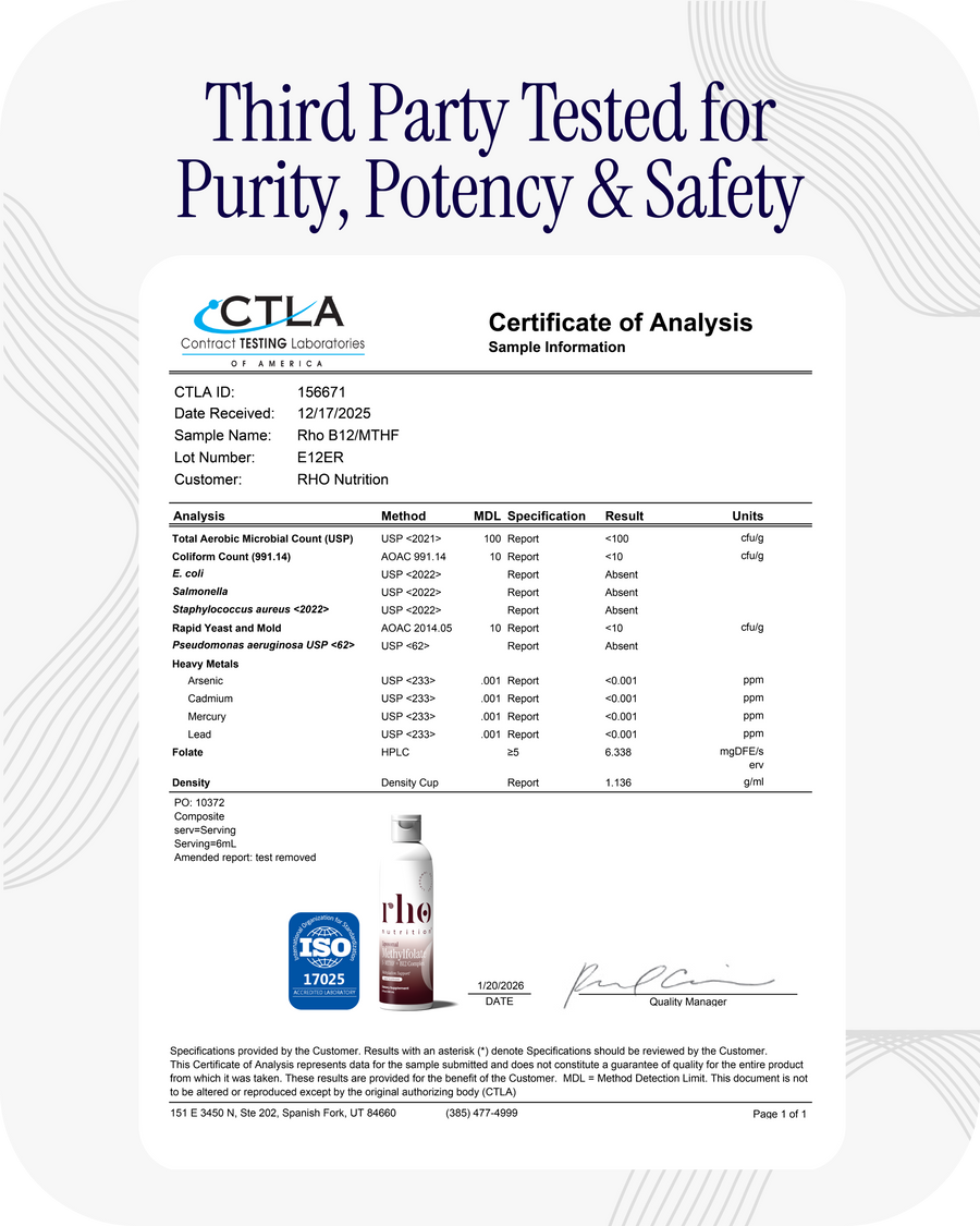 Liposomal Methylfolate 5-MTHF + B12 Complex